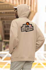 NBA I Love This Game Oversize Hoodie S - Arkaya  Baskı - Taş Rengi