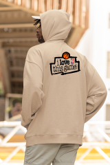 NBA I Love This Game Oversize Hoodie L - Arkaya  Baskı - Taş Rengi