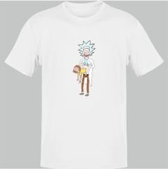 Rick and Morty Morty Pierce Rick Beyaz T-Shirt