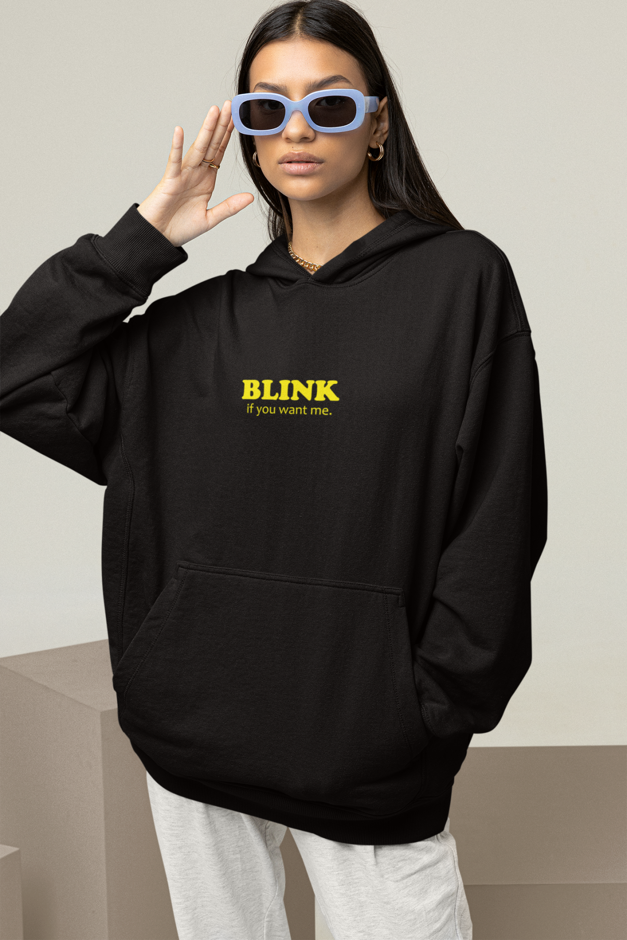 Blink If You Want Me Oversize Hoodie
