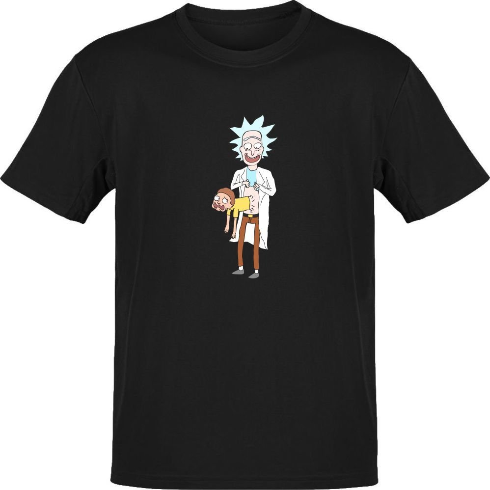 Rick and Morty Morty Pierce Rick Siyah T-Shirt