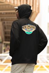 NBA New Orleans Pelicans Oversize Hoodie S - Arkaya  Baskı - Siyah
