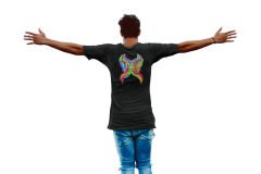 İkizler Burcu Renkli Sembol Siyah T-Shirt