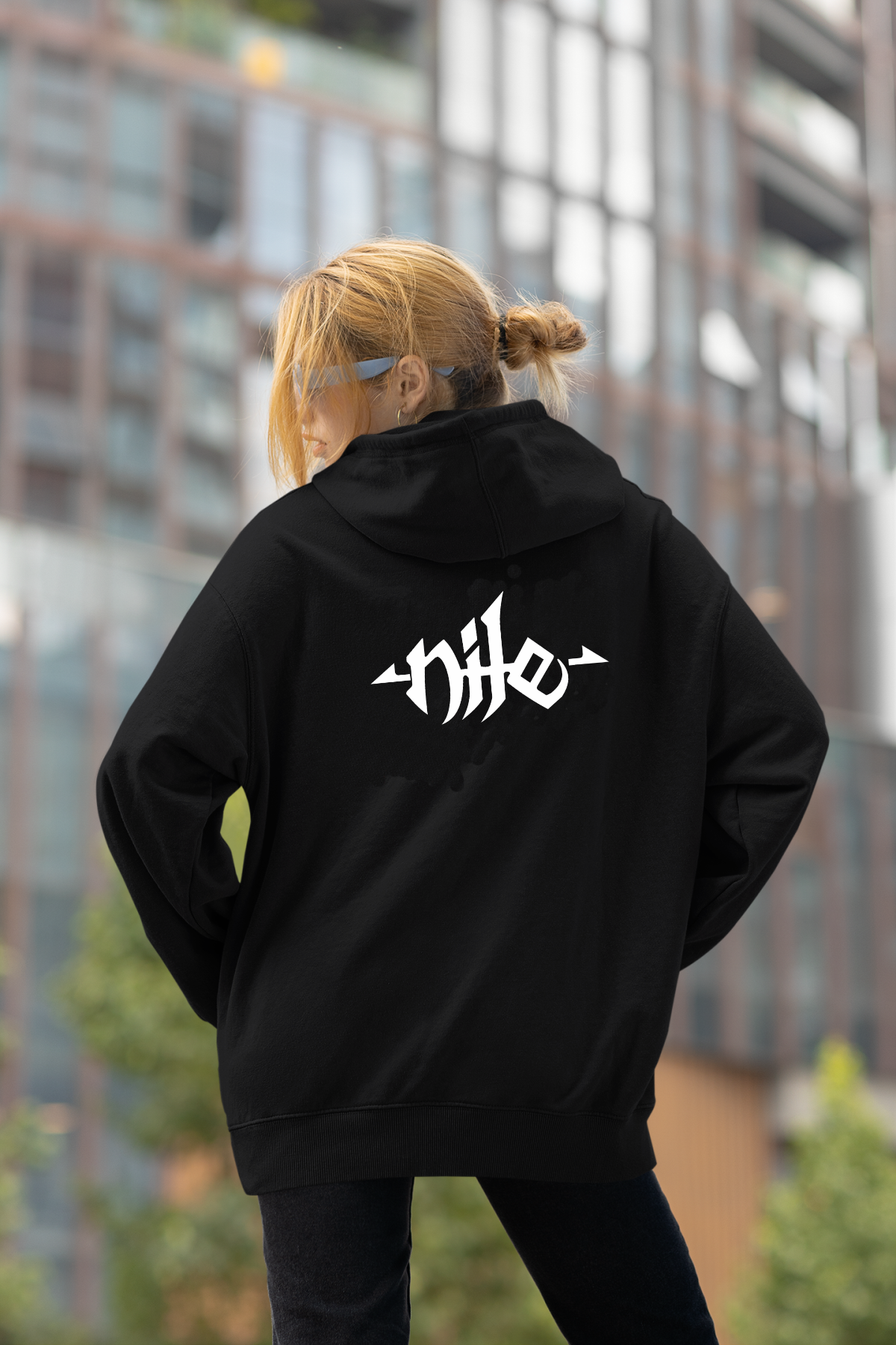 Nile Metal Band Oversize Hoodie S - Arkaya  Baskı - Siyah