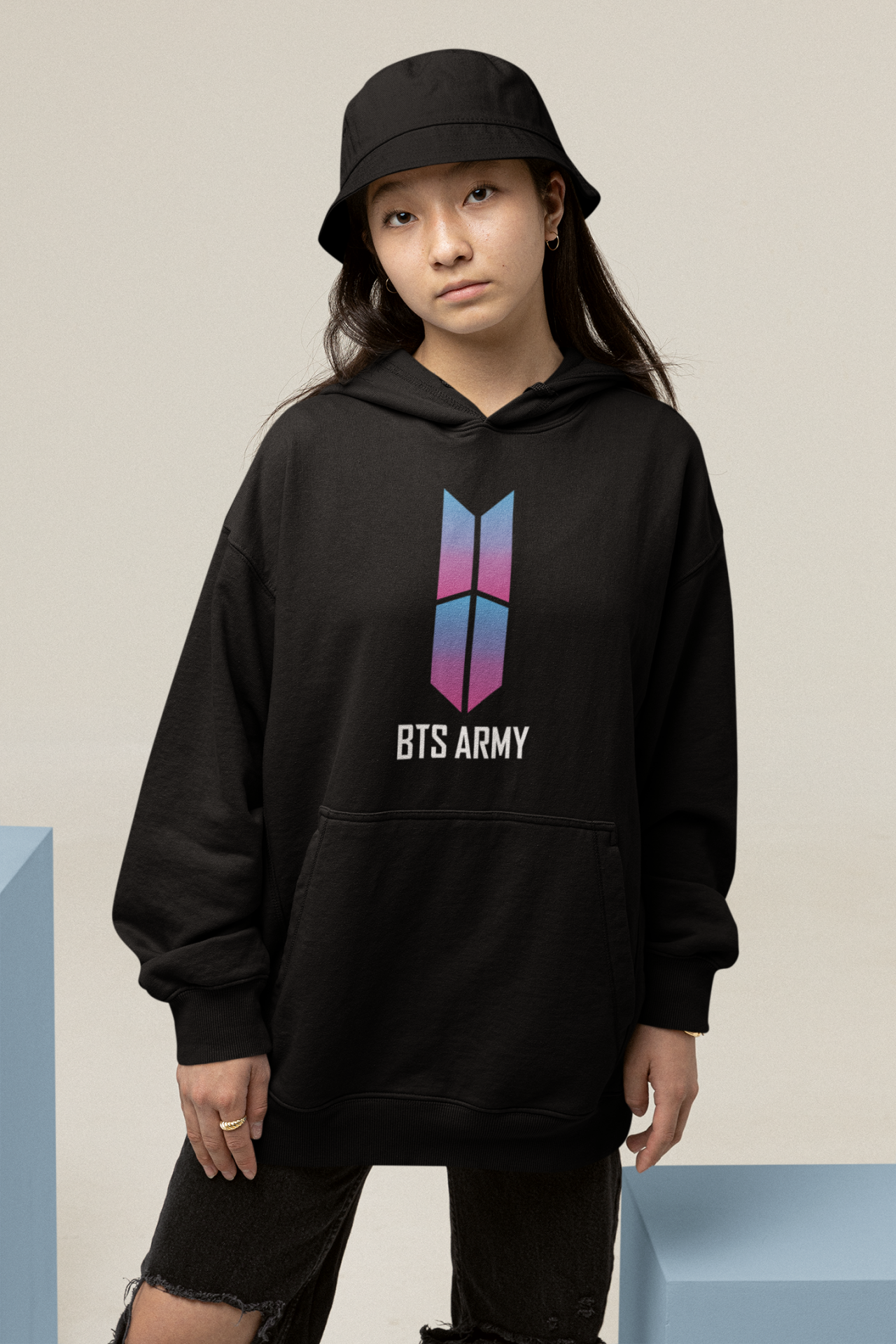 BTS Army Oversize Hoodie XL - Öne Baskı