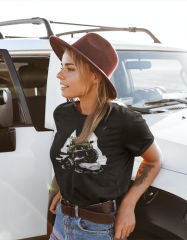Kayalıklarda Off Road Siyah T-Shirt