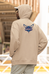 NBA North Caroline Charlotte Hornets Oversize Hoodie S - Arkaya  Baskı - Taş Rengi