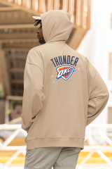 NBA Oklohama Thunder Oversize Hoodie XL - Arkaya  Baskı - Taş Rengi