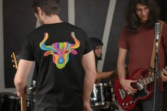 Boğa Burcu Renkli Sembol Siyah T-Shirt