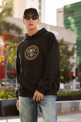 NBA Denver Nuggets Oversize Hoodie S - Öne Baskı - Siyah