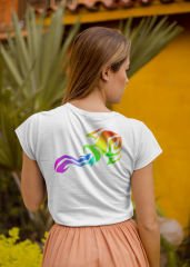 Kova Burcu Renkli Sembol Beyaz T-Shirt