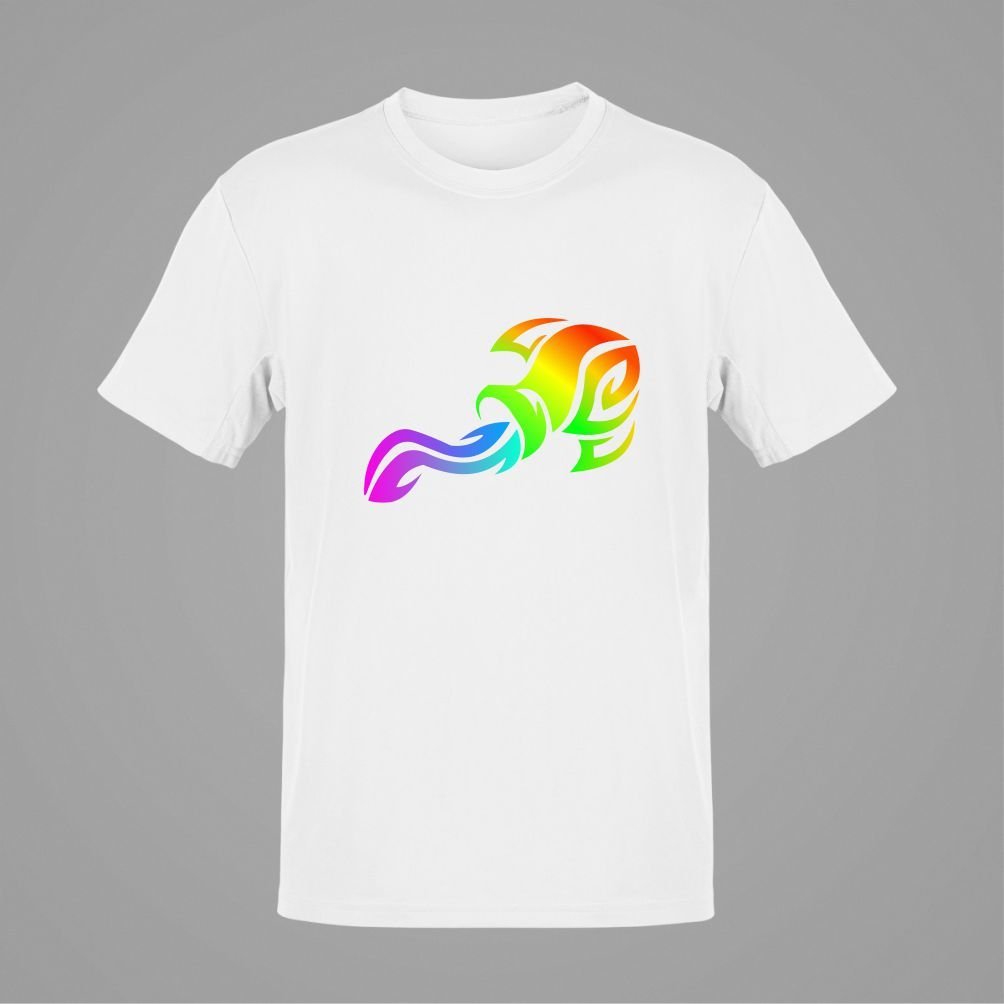 Kova Burcu Renkli Sembol Beyaz T-Shirt