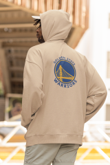 NBA Golden State Warriors Oversize Hoodie XL - Arkaya  Baskı - Taş Rengi
