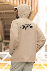 NBA San Antonio Spurs Oversize Hoodie XL - Arkaya  Baskı - Taş Rengi