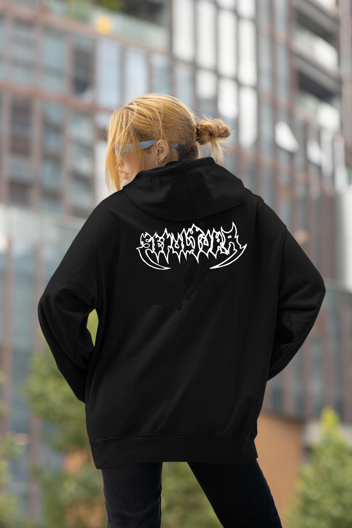 Sepultura Oversize Hoodie S - Arkaya  Baskı - Siyah