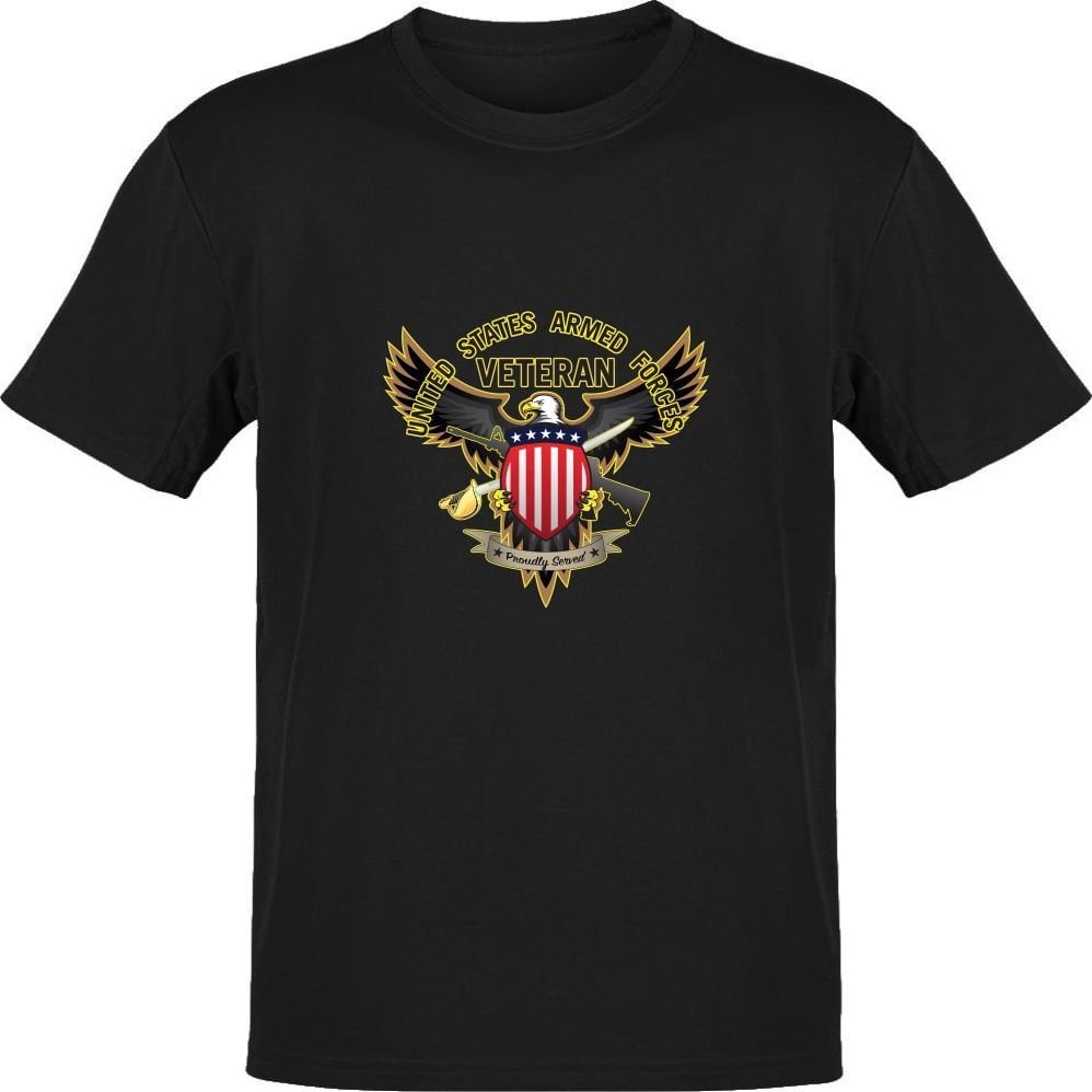 US Armed Forces Veteran Siyah T-Shirt