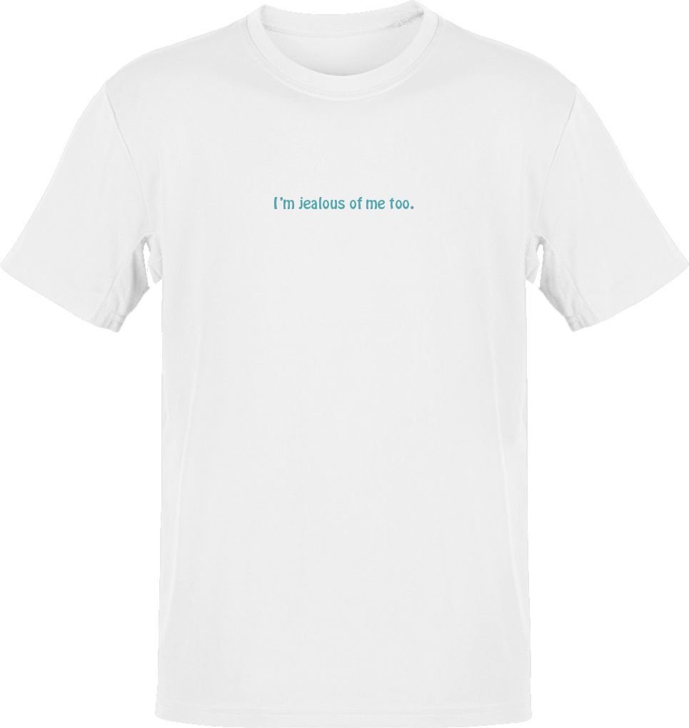I am Jealous of Me Beyaz T-Shirt M - Deniz Yeşili