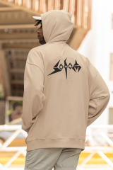 Sodom Oversize Hoodie S - Arkaya  Baskı - Taş Rengi