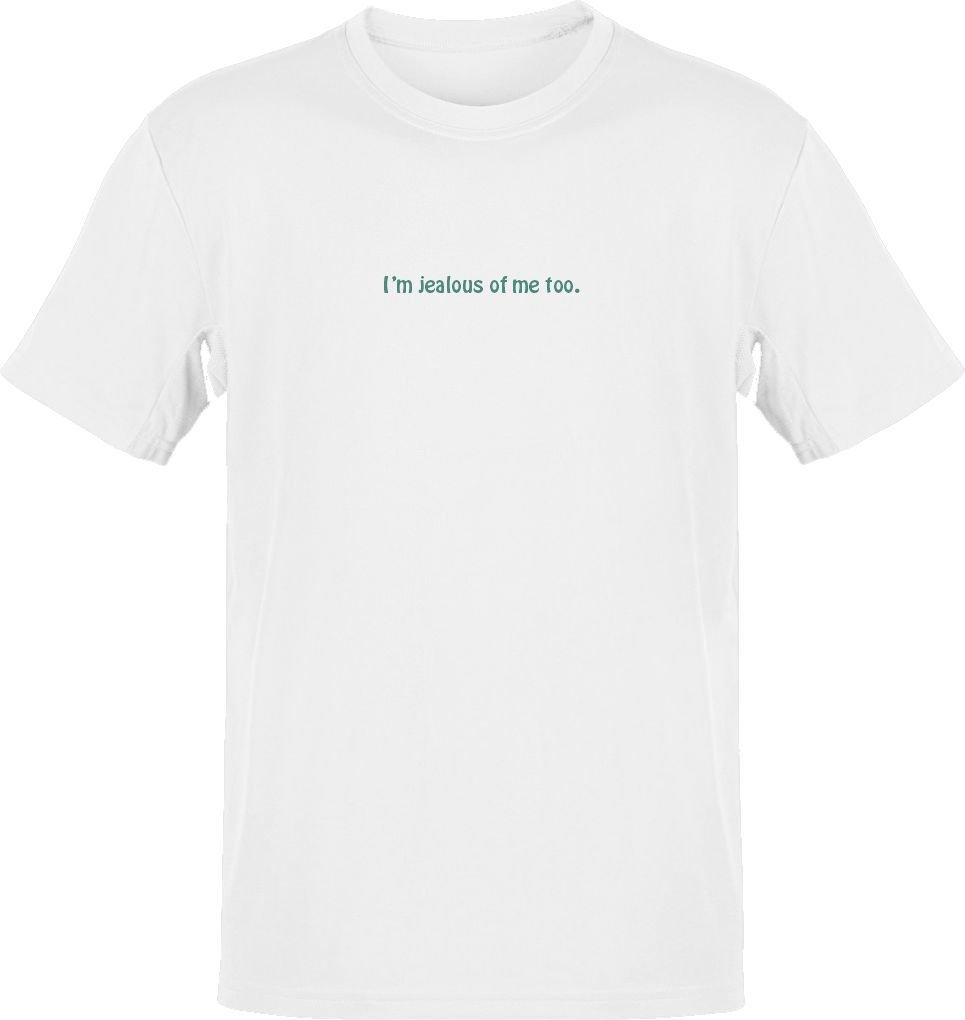 I am Jealous of Me Beyaz T-Shirt S - Çimen Yeşili