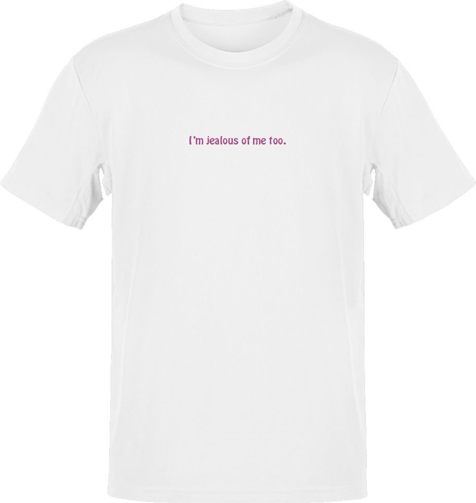 I am Jealous of Me Beyaz T-Shirt XXL - Mor