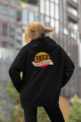 Still Rocking Oversize Hoodie L - Arkaya  Baskı - Siyah