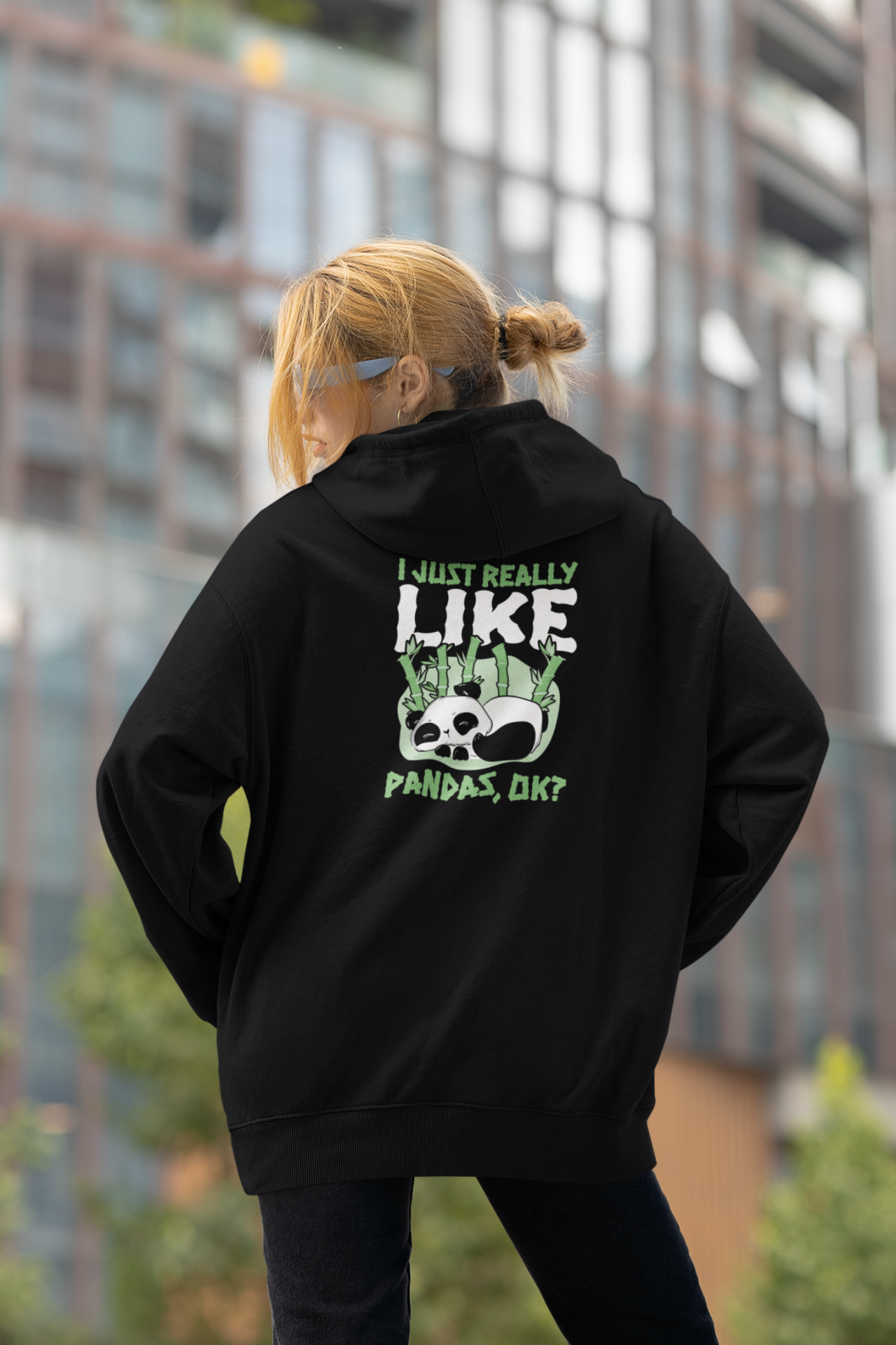 I Like Pandas Oversize Hoodie S - Arkaya  Baskı