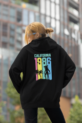 Stranger Things California 1986 Oversize Hoodie L - Arkaya  Baskı