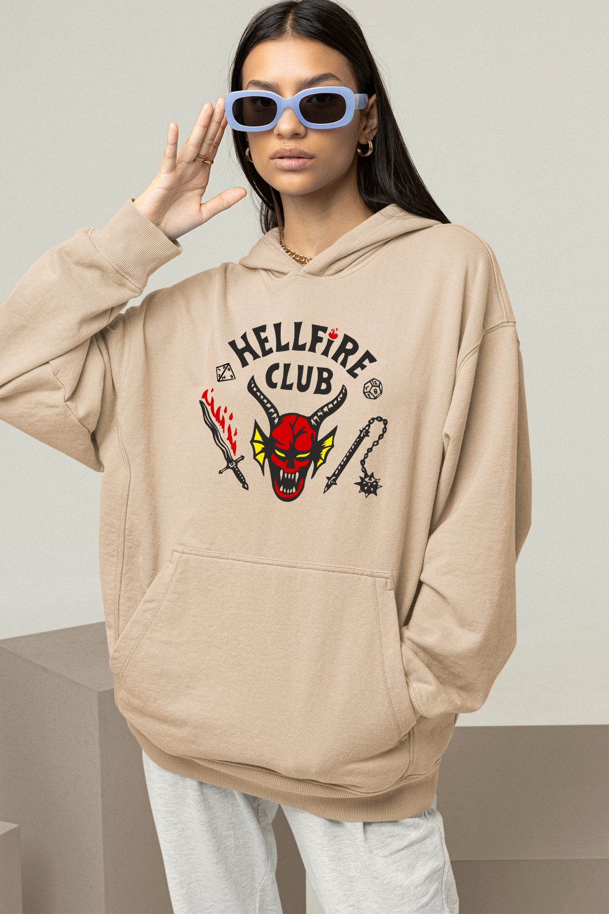 Stranger Things Hellfire Club Oversize Hoodie