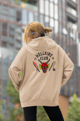 Stranger Things Hellfire Club Oversize Hoodie M - Arkaya  Baskı
