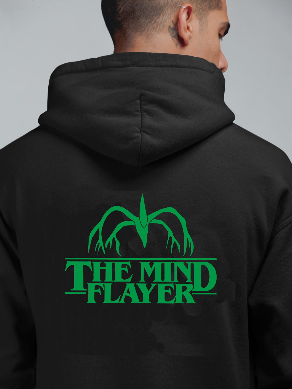 Stranger Things The Mind Flayer Oversize Hoodie XL - Arkaya  Baskı - Siyah