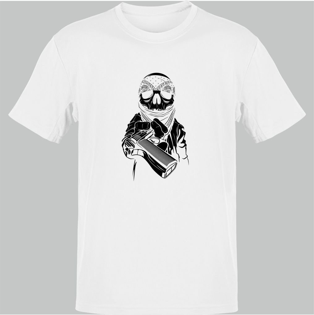 Bandanalı İskelet Beyaz T-Shirt