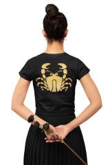 Yengeç Burcu Sembolü Siyah T-Shirt