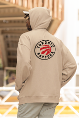 NBA Toronto Raptors Oversize Hoodie L - Arkaya  Baskı - Taş Rengi
