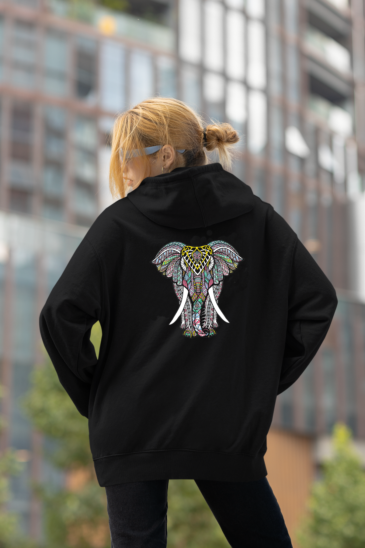 Tören Fili Oversize Hoodie S - Arkaya  Baskı - Siyah