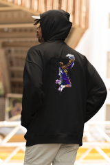 NBA Kobe Bryant Scoring Oversize Hoodie L - Arkaya  Baskı - Siyah