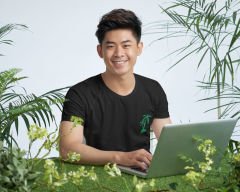 Palmiye Göğüs Logo Siyah T-Shirt