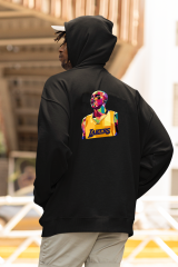 NBA Kobe Bryant WPAP Oversize Hoodie S - Arkaya  Baskı - Siyah