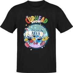 The Cuphead Show Siyah T-Shirt