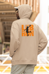 NBA Lebron James Oversize Hoodie S - Arkaya  Baskı - Taş Rengi