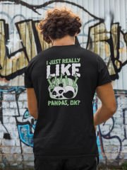 I Like Pandas Siyah T-Shirt